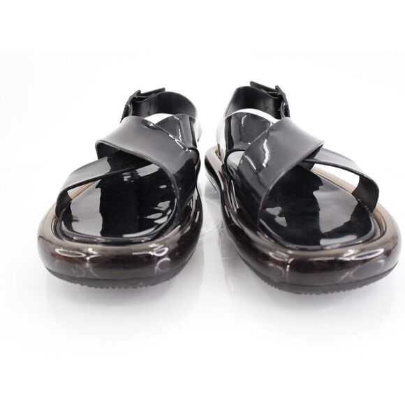 Tory Burch Crisscross Strap Bubble Jelly Sandal Size 8 B Black Slingback Flats - Picture 2 of 9